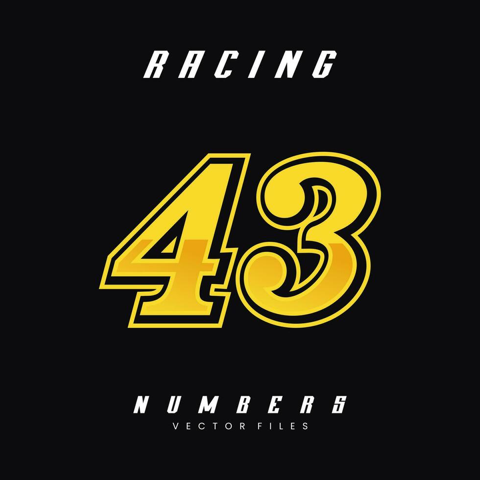 Racing Number 43 Vector Design Template