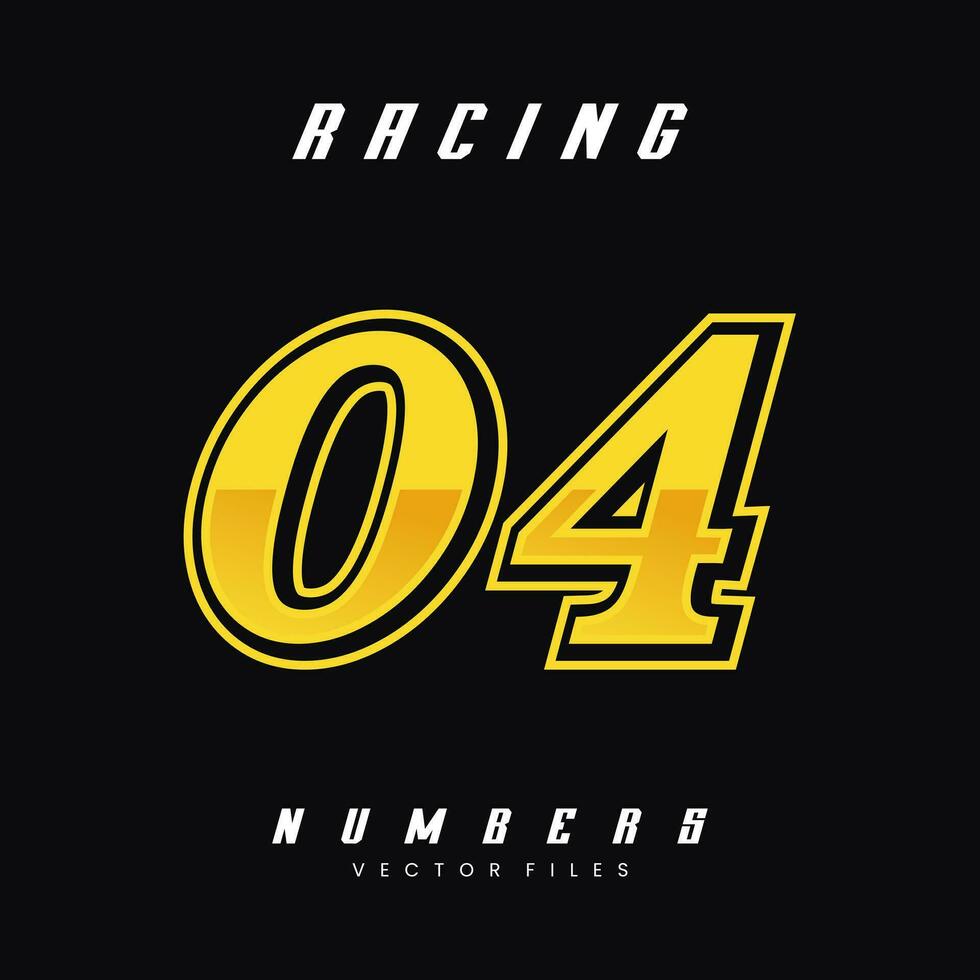 Racing Number 4 Vector Design Template