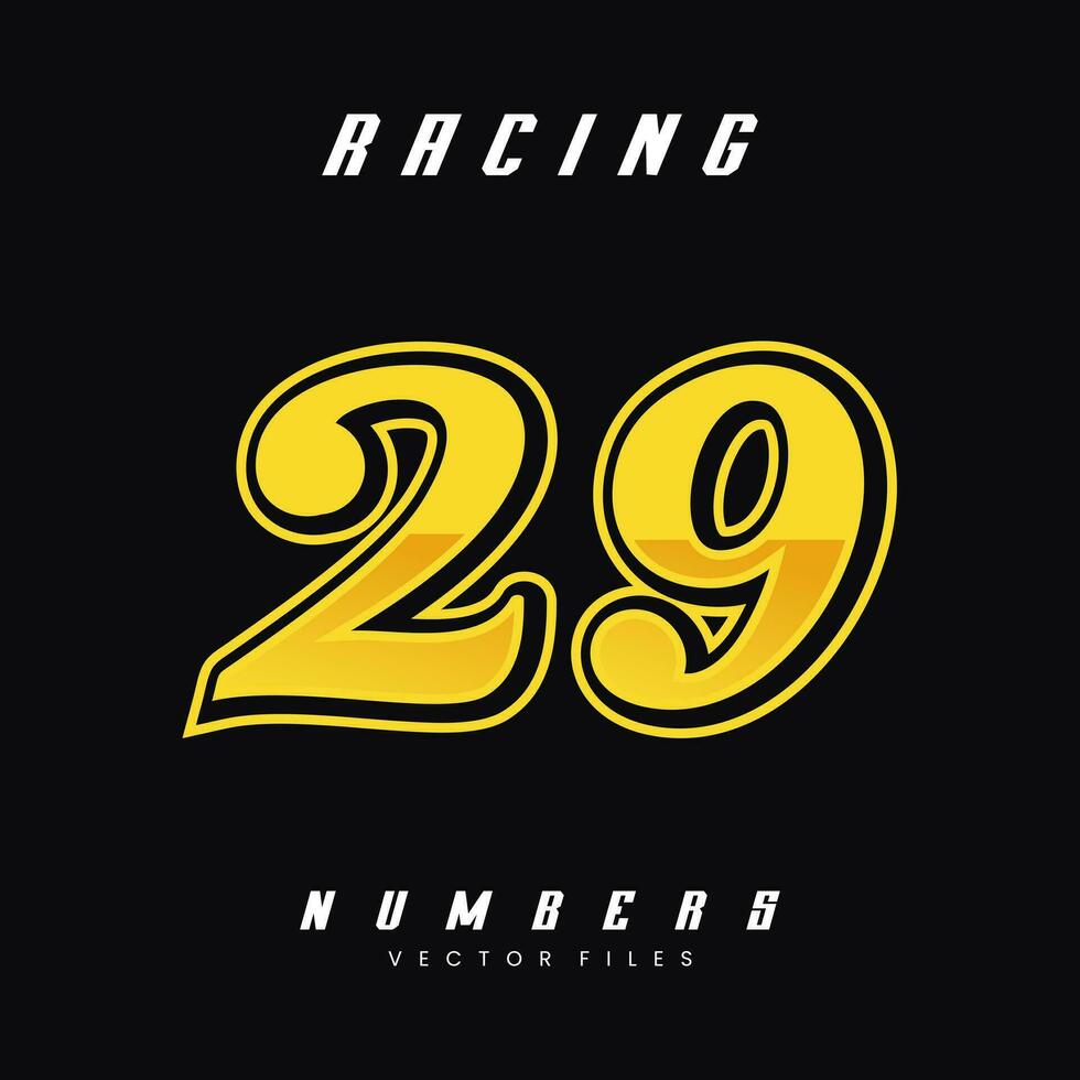 Racing Number 29 Vector Design Template