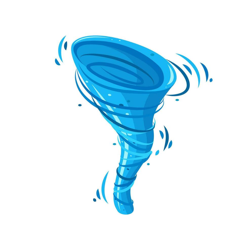 Water whirpool storm. Swirling water vortex in cartoon style. Vector illustration