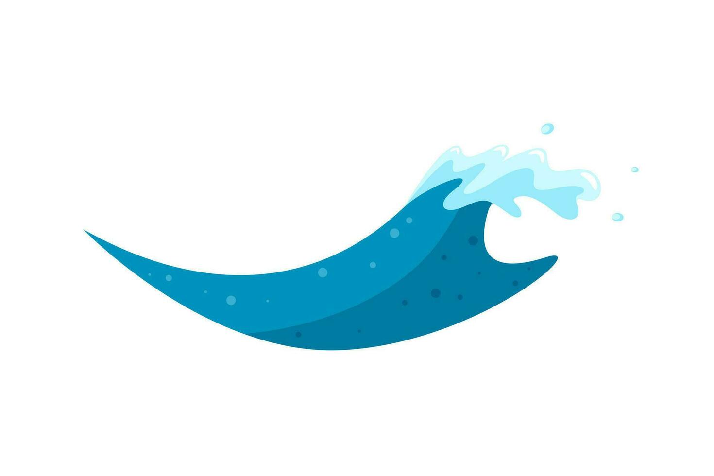 Tropical tsunami wave in cartoon style. Ocean surfing wave forming a barrel. Vector illustration
