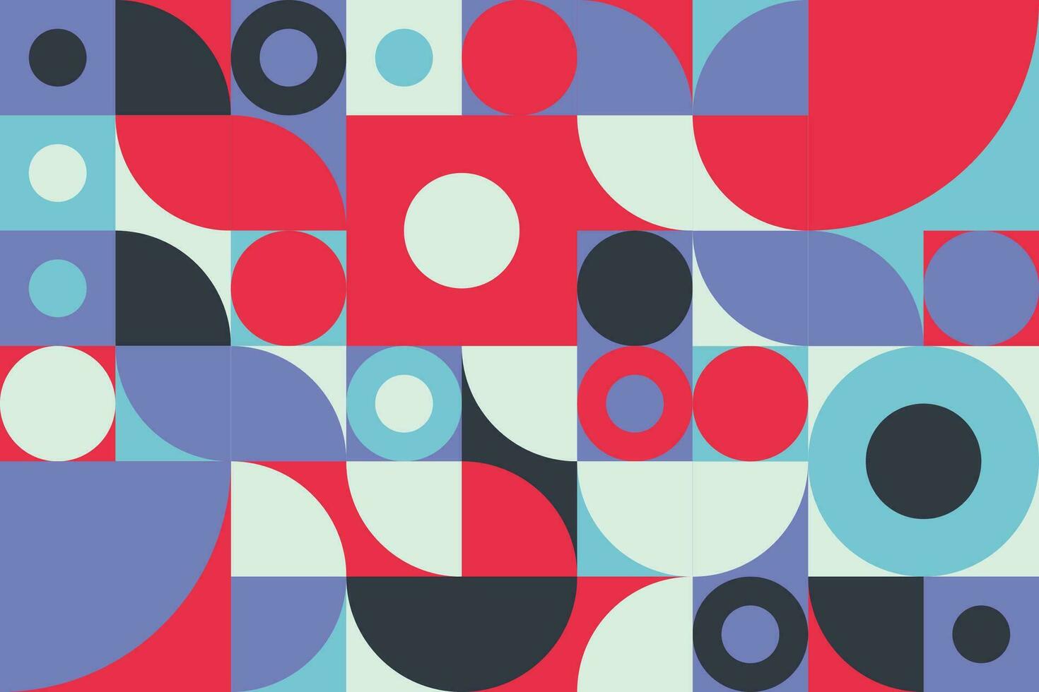 Abstract composition with geometric flat colorful mosaic