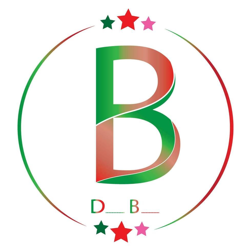 DB Letter Initial Logo Design Template Vector Illustration.merged letter D with B, BD, DB logo design