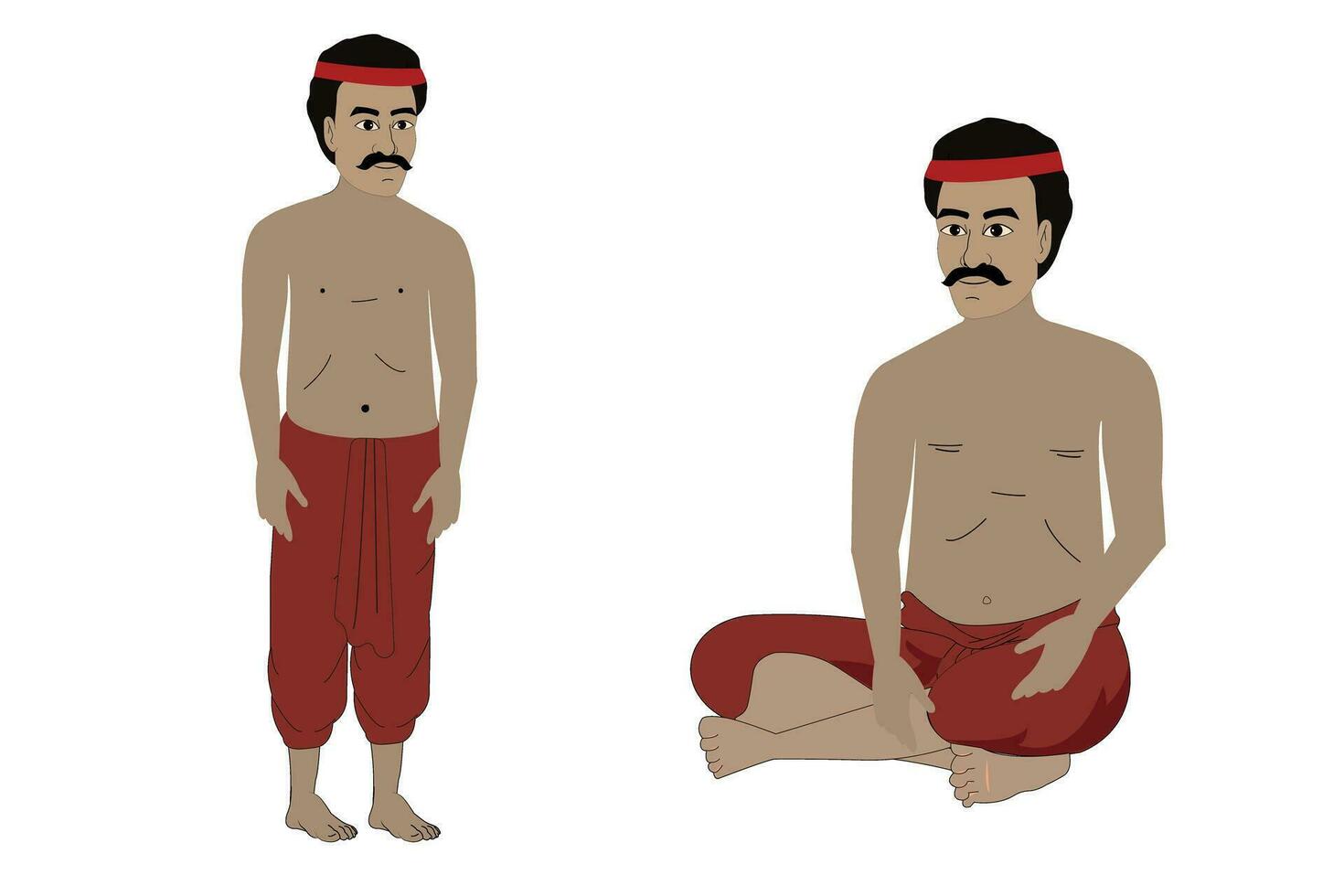 Vector a set of farmer with different angles illustration village man vector art with 2 Angal