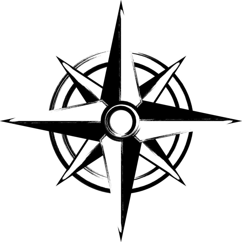 Old Grunge Compass White Transparent Vector Icon
