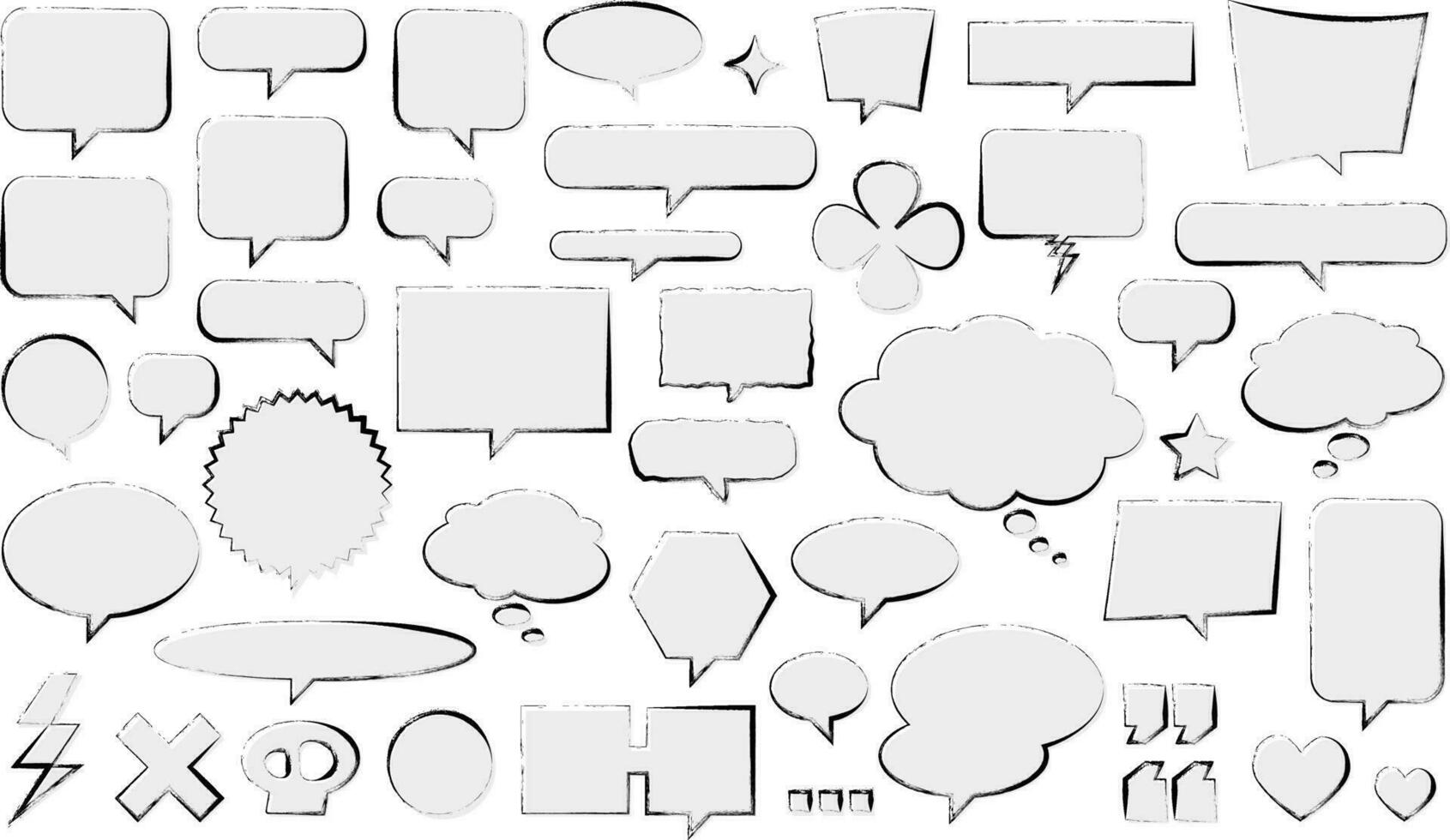 Grunge Marker Speech Bubble Vector Set Transparent Background 27569687 ...