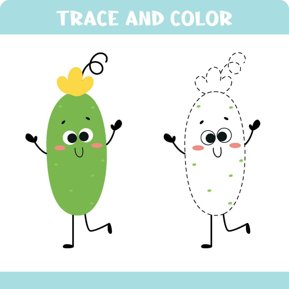 Trace and color cucumber vector