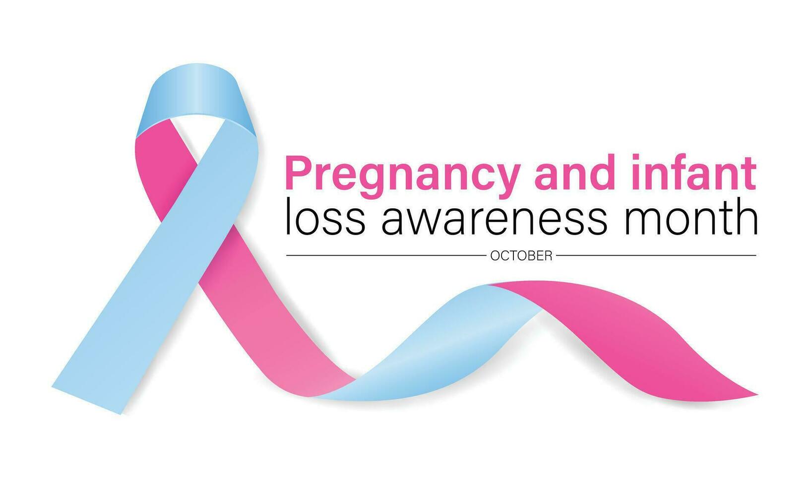 Pregnancy and infant loss awareness month SIDS is observed every year in October. banner, poster, design. vector