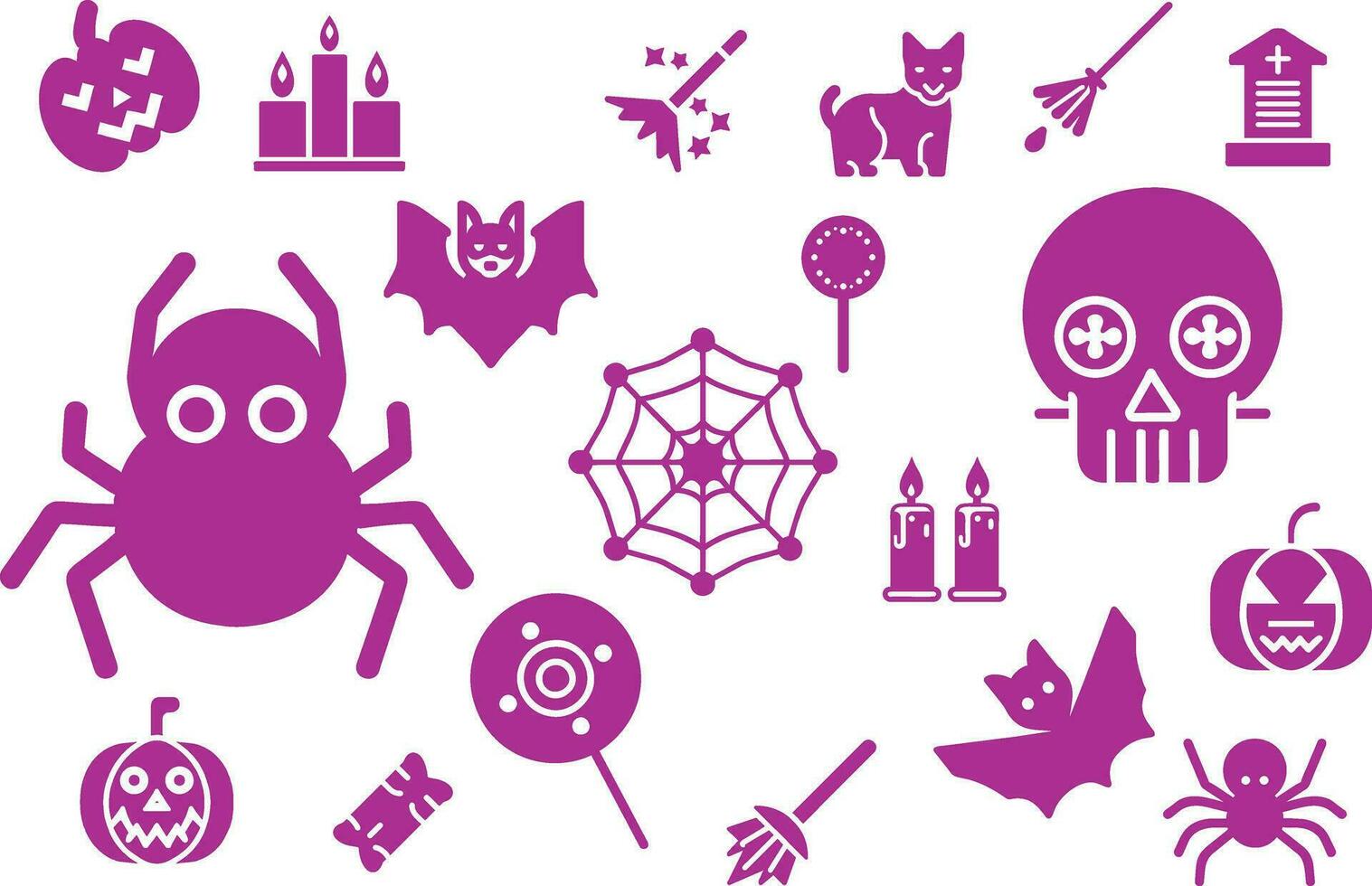 Halloween elements vector art icon collection