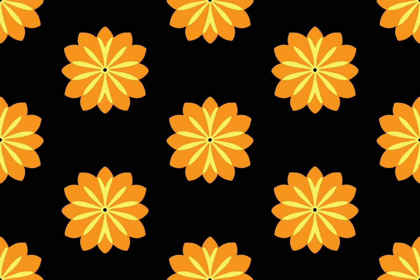 Amaryllis flower dark vector art seamless pattern