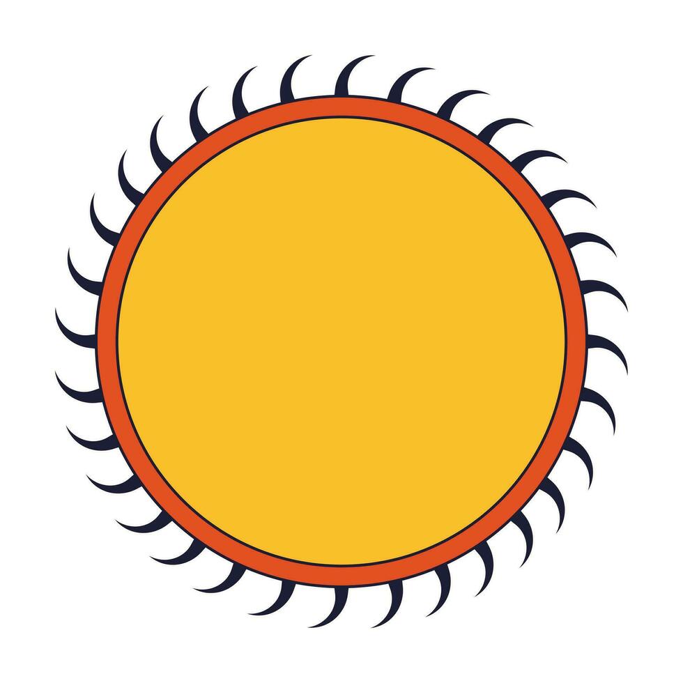Sun flat line color isolated vector object. Light and heat star. Editable clip art image on white background. Simple outline cartoon spot illustration for web design