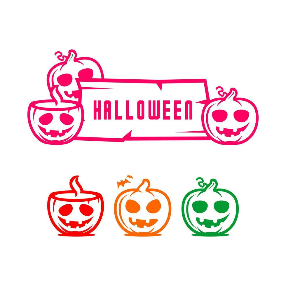 halloween pumpkin monster vector, happy halloween vector