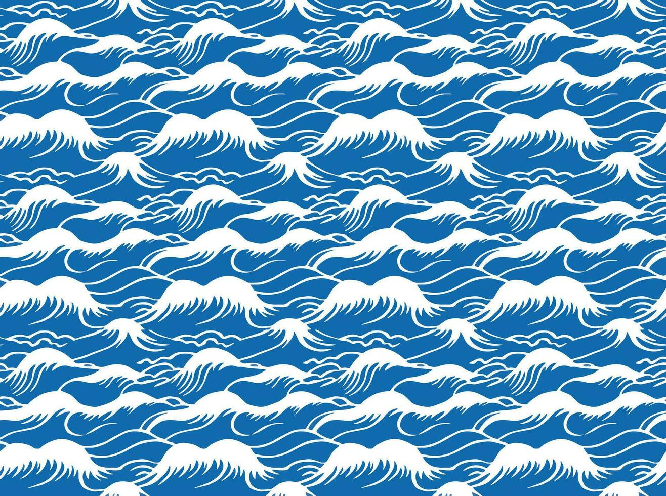 Japanese wave pattern illlustration vector
