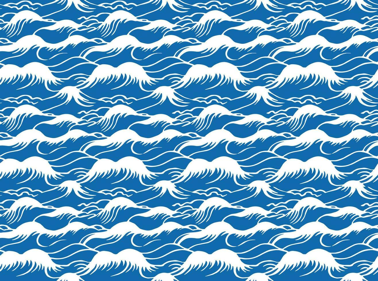 Japanese wave pattern illlustration vector