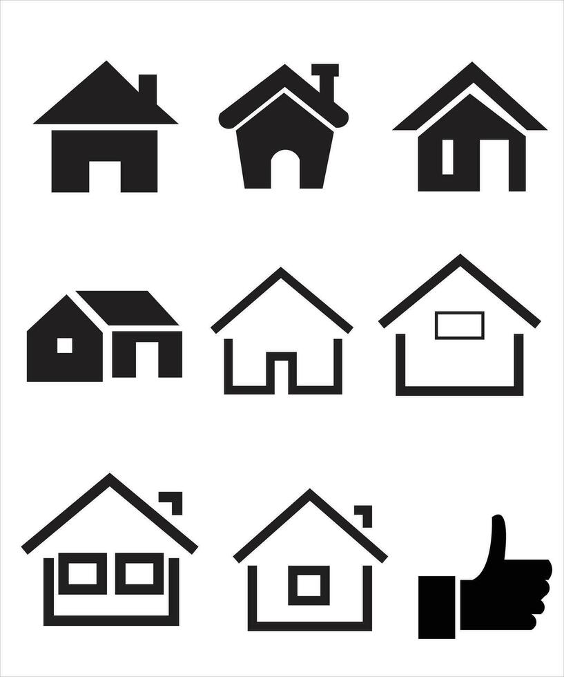 Set of thin line icons of homes and real estate. Outline symbol collection. Editable vector stroke. 256x256 Pixel Perfect scalable to 128px, 64px...