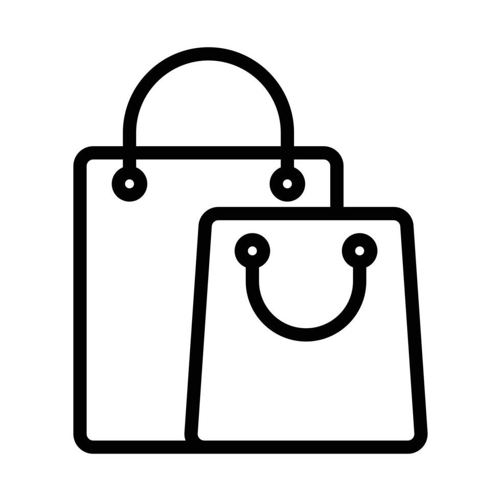 Shopping Bag icon Outline Vector, Online Shopping Design Element, Linear Style Purchase Bag With Handle Silhouette, Luggage, Pixel Perfect Icon Vector Illustration