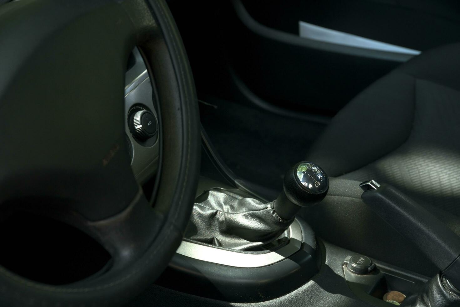 Car manual gear knob and handbrake photo