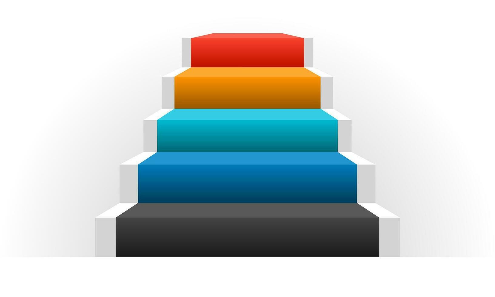 Colorful ladder, 5 steps to success. Banner, Brochure, and Presentation. Vector illustration.