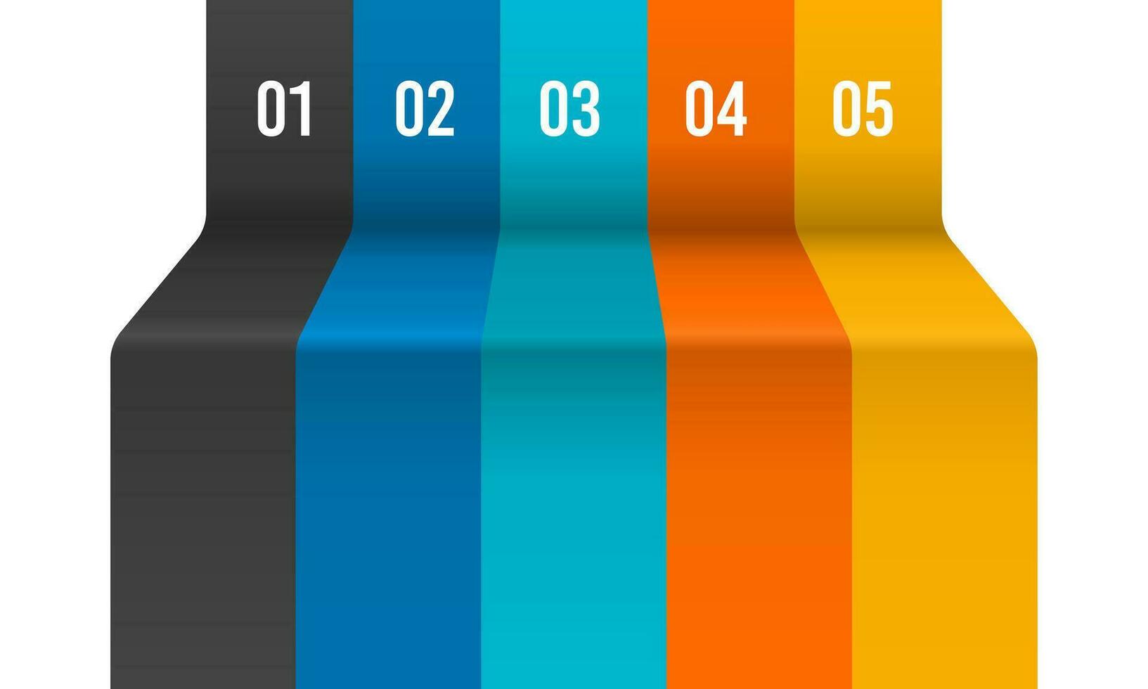 5 colors background with numbers has space for text. Vector illustration.