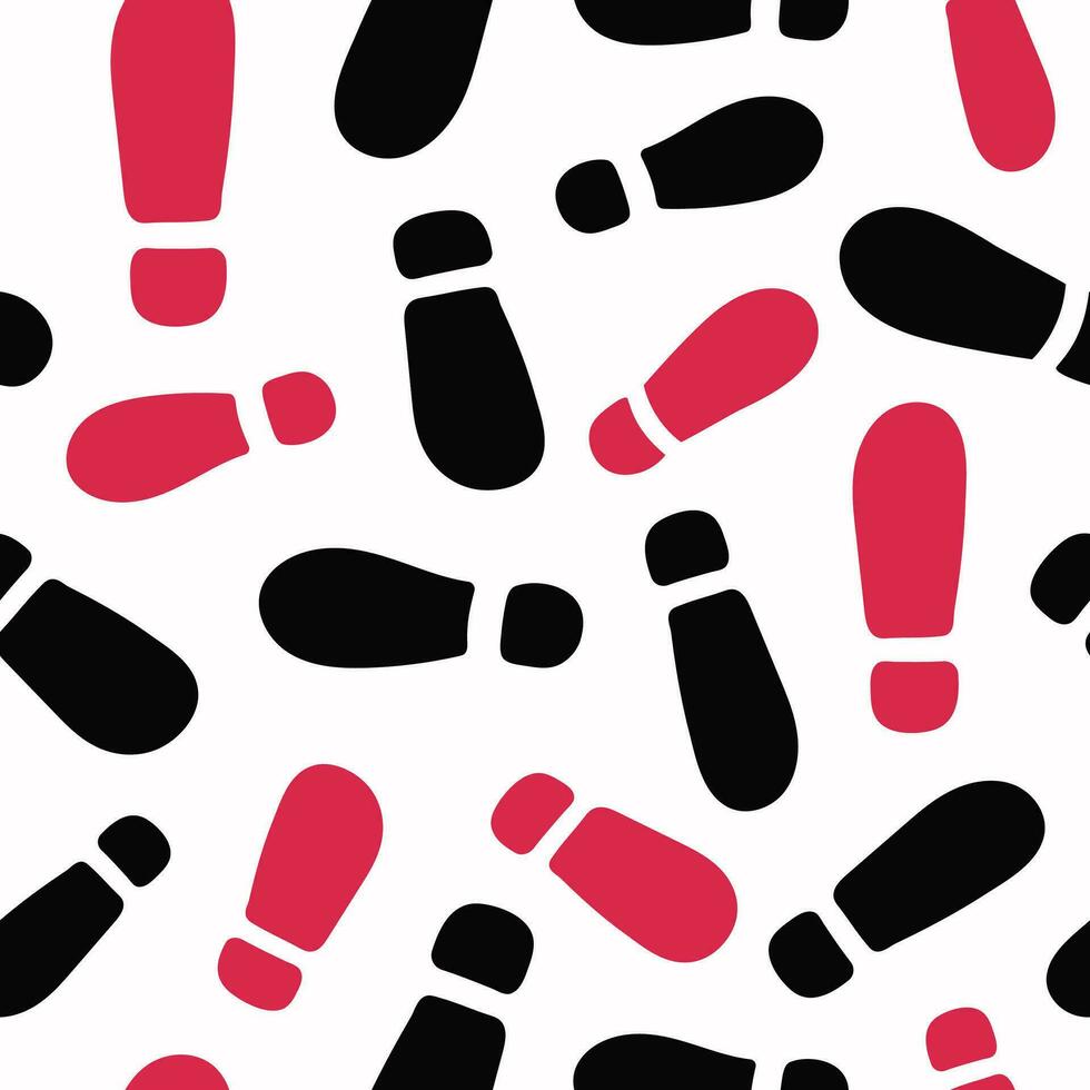 Pattern of footprints. A shoe print. Footprints cartoon. Seamless vector background.