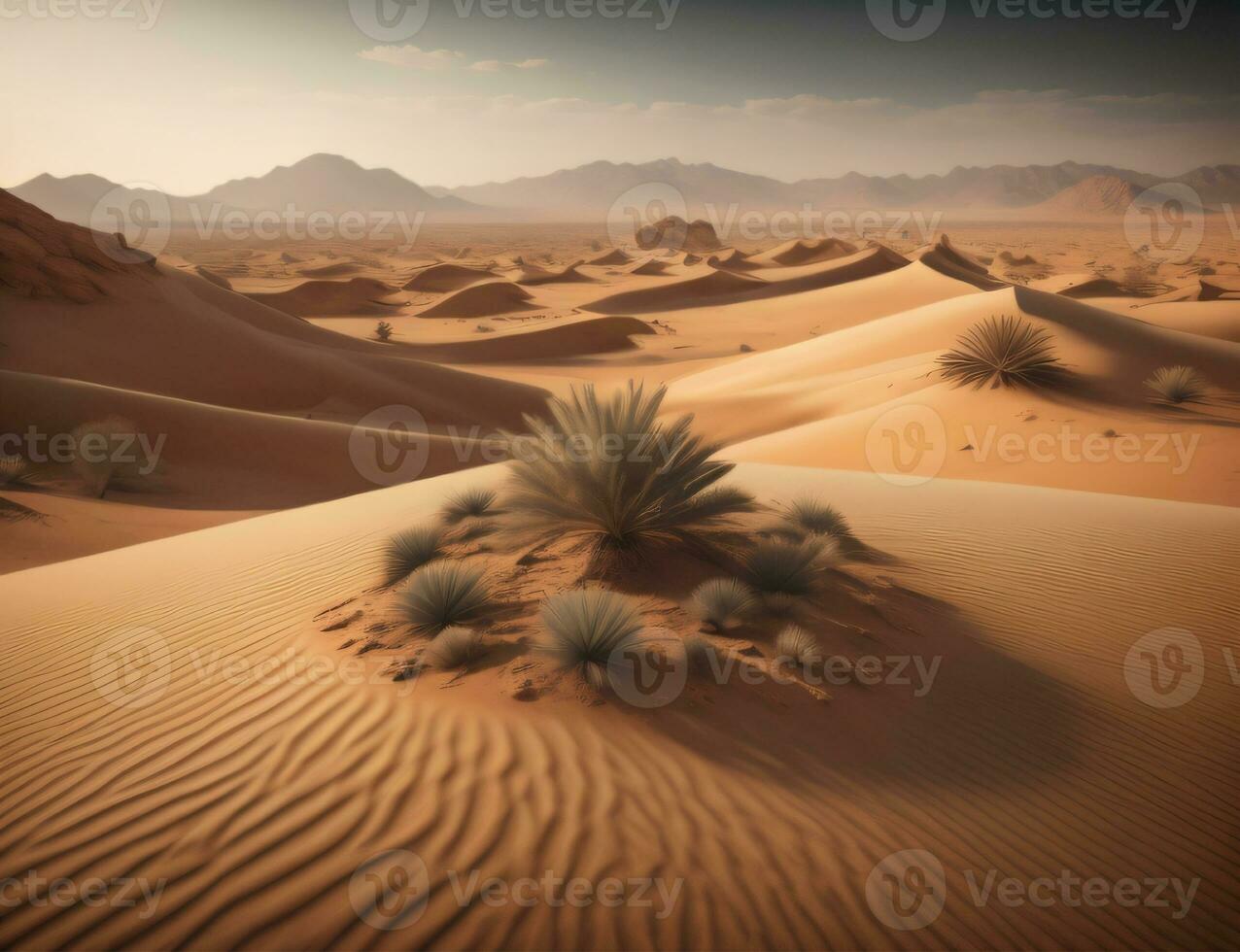 Desert landscape, generative AI photo