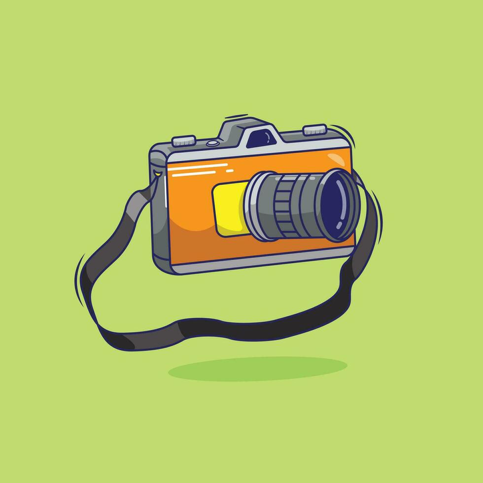Flat cartoon camera vector illustration concept