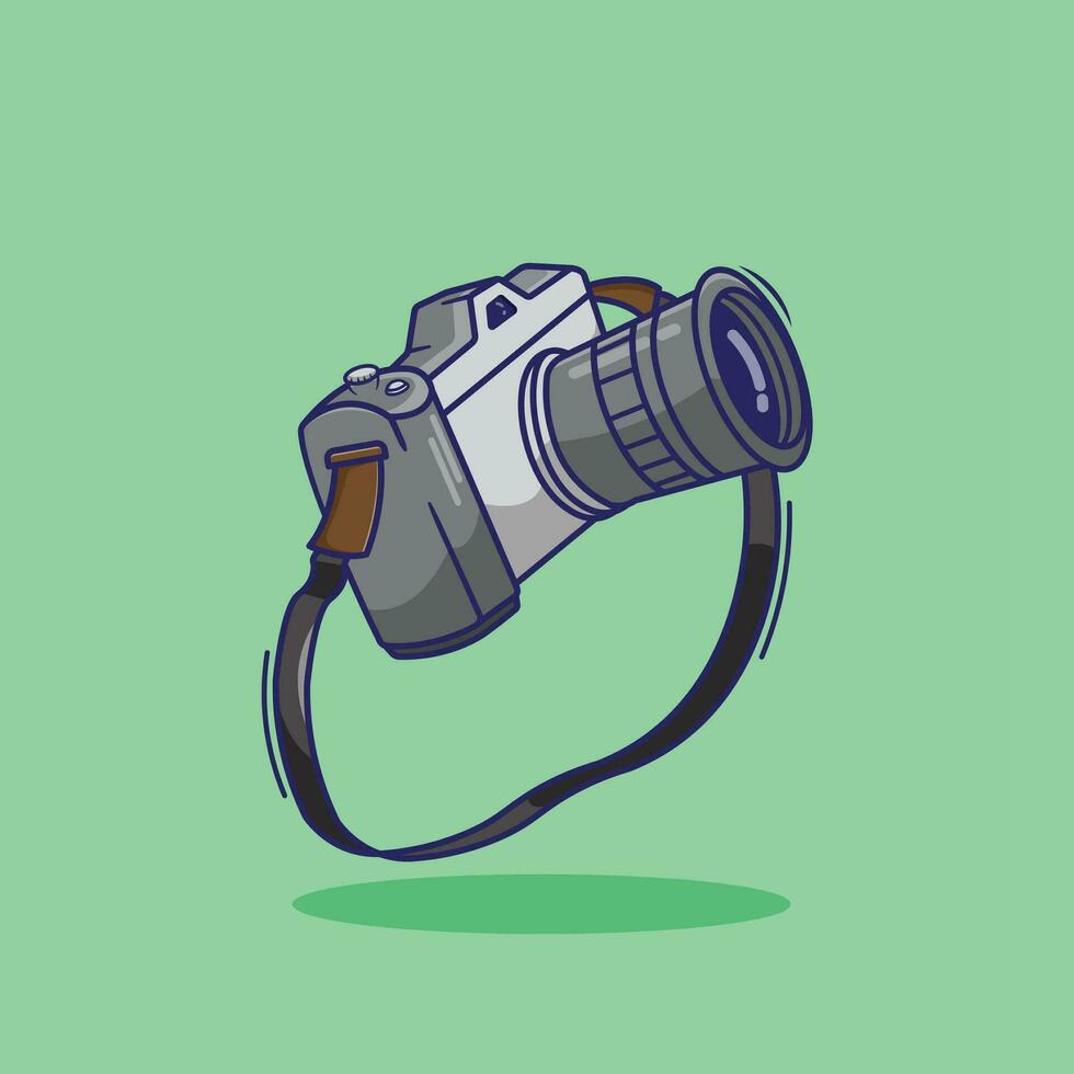 Flat cartoon camera vector illustration concept