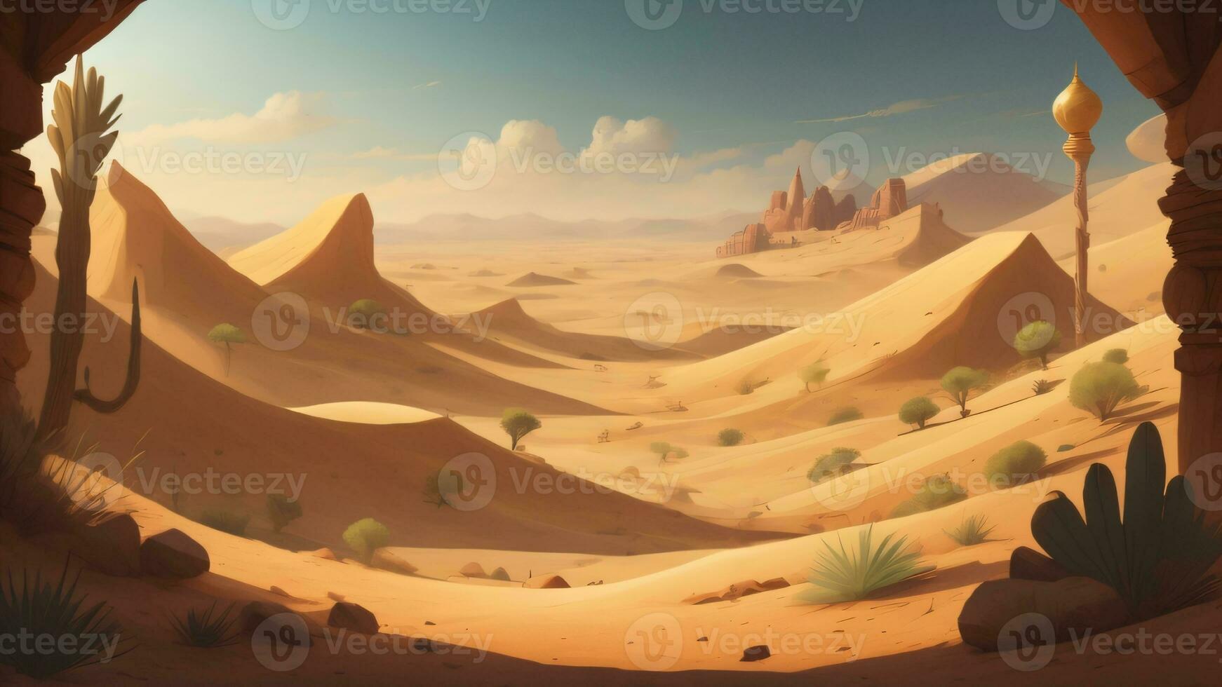 Desert landscape, generative AI photo