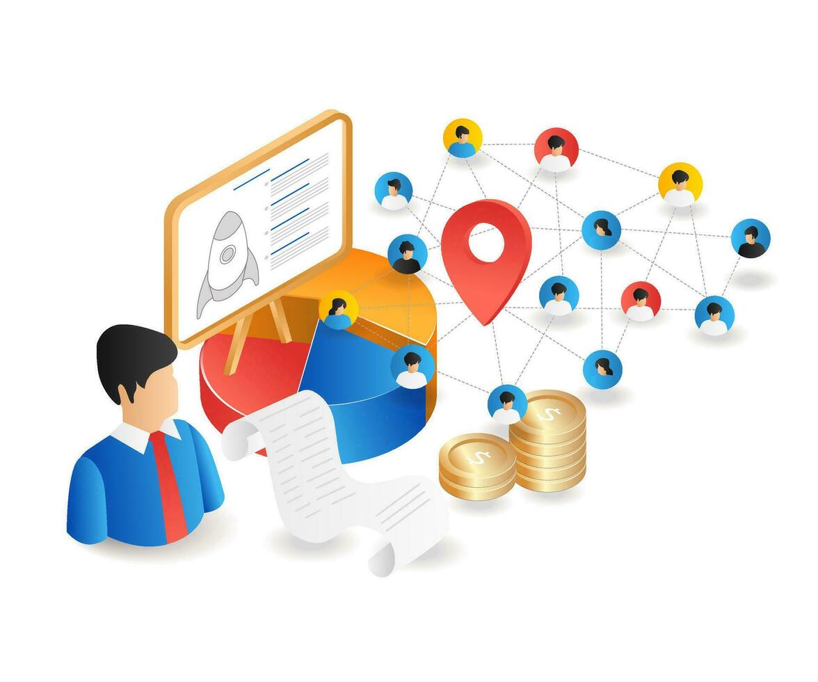 Educational online business team network vector
