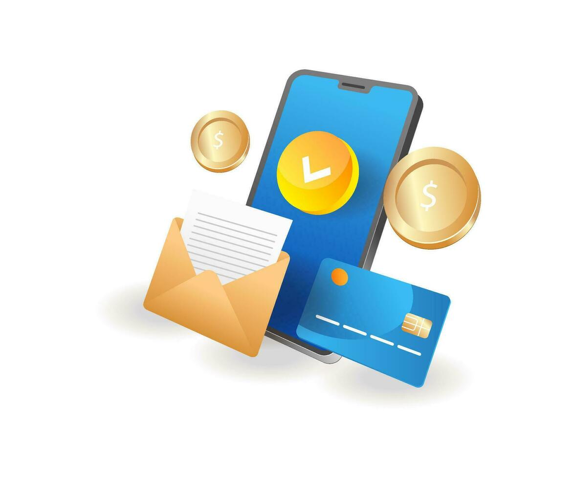 Confirm online payment by email vector