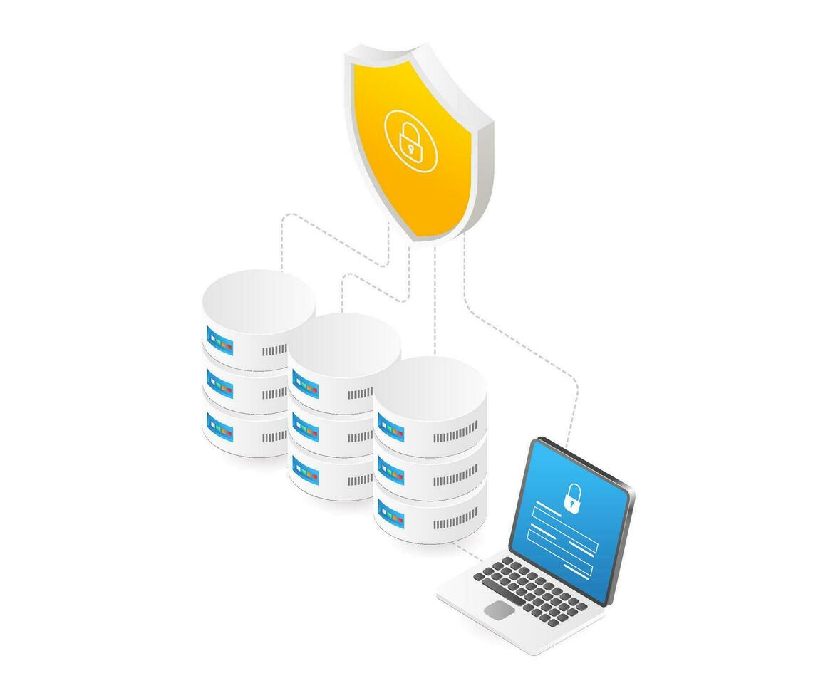 Database security computer network vector