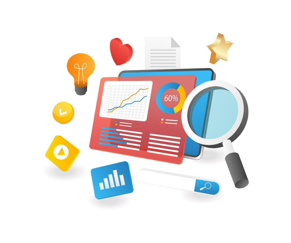 Management investment business analysis data vector
