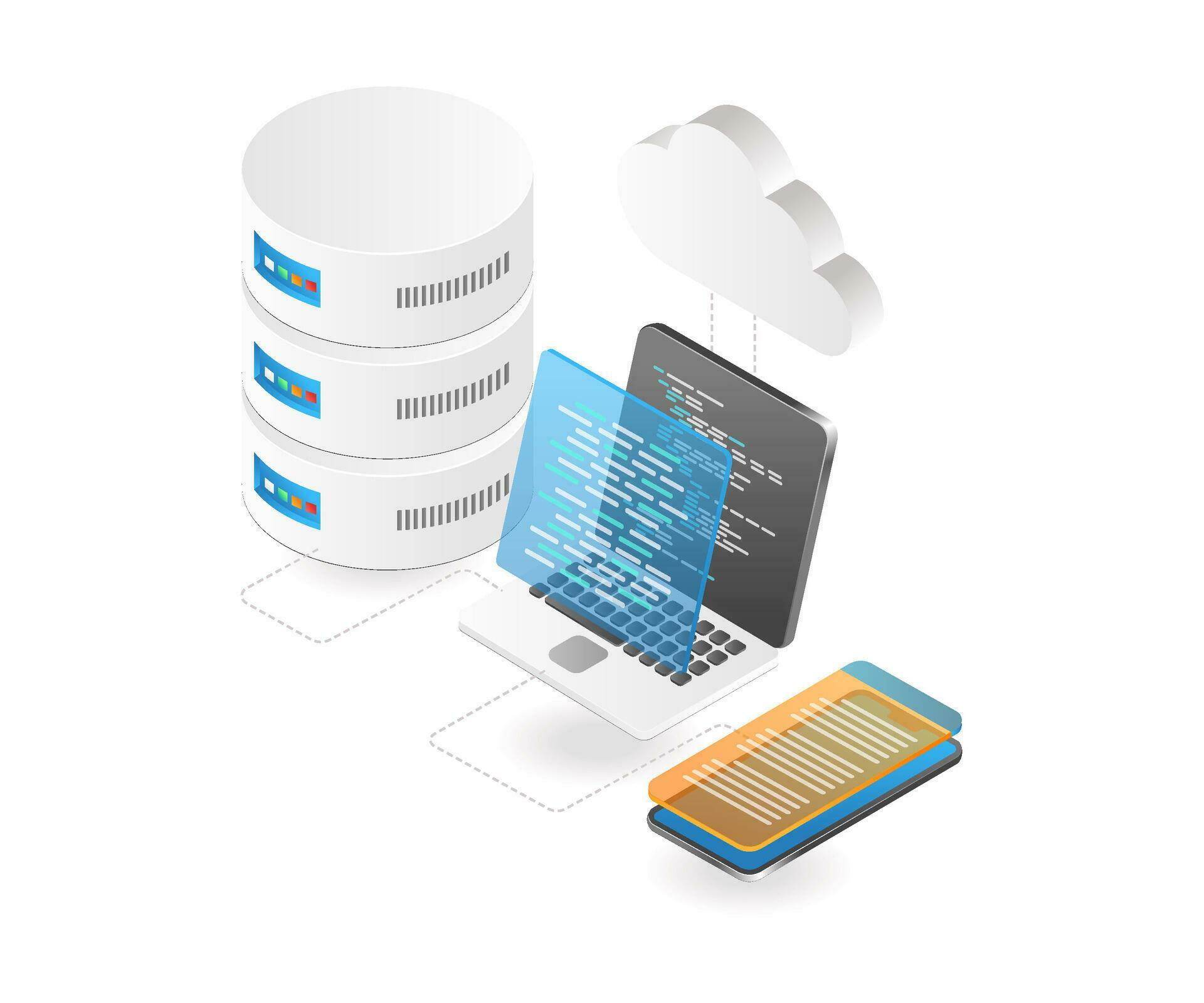 Hosting application cloud server programmer 27570692 Vector Art at Vecteezy
