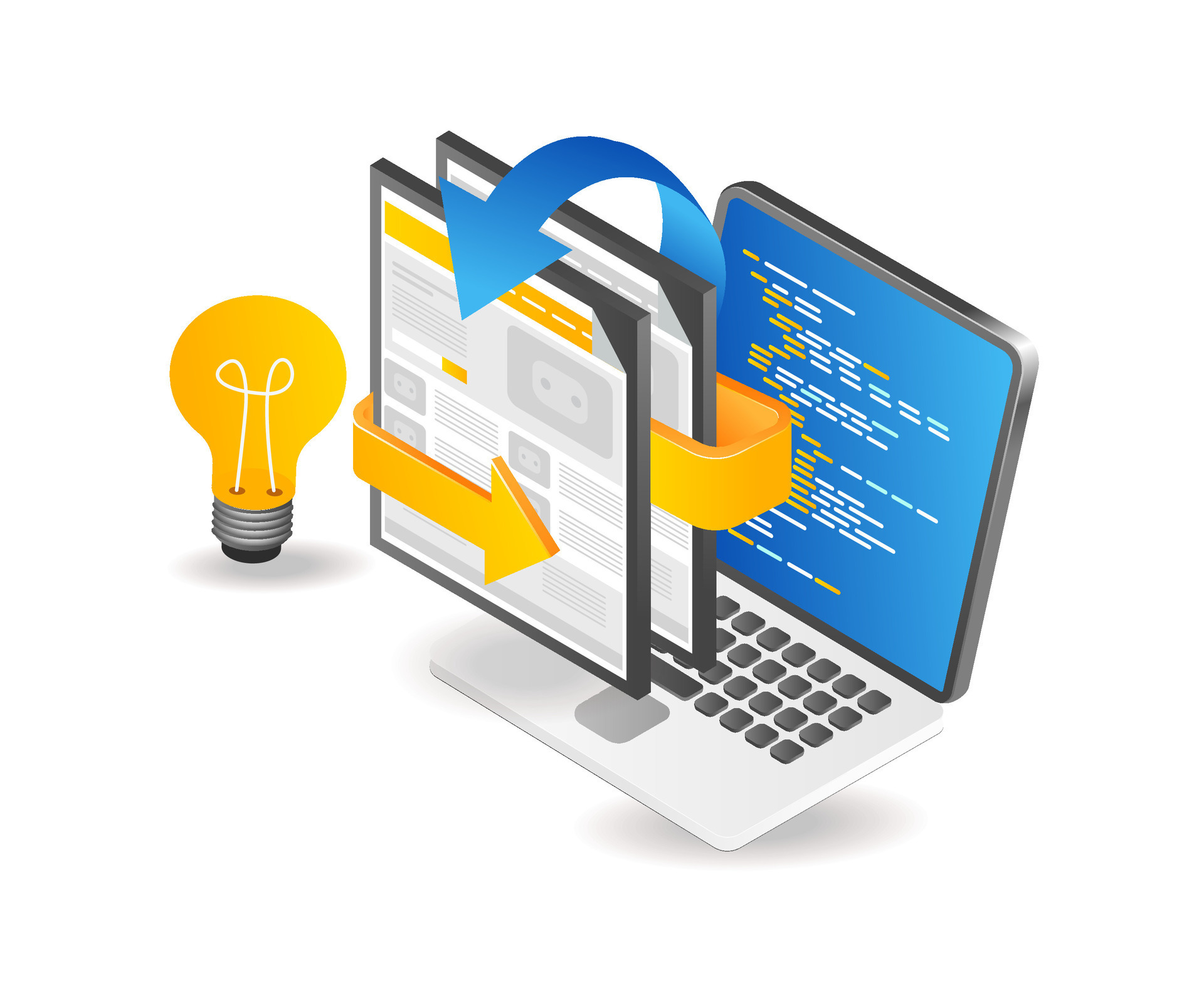 Creative web blog layout with professional programming language ...