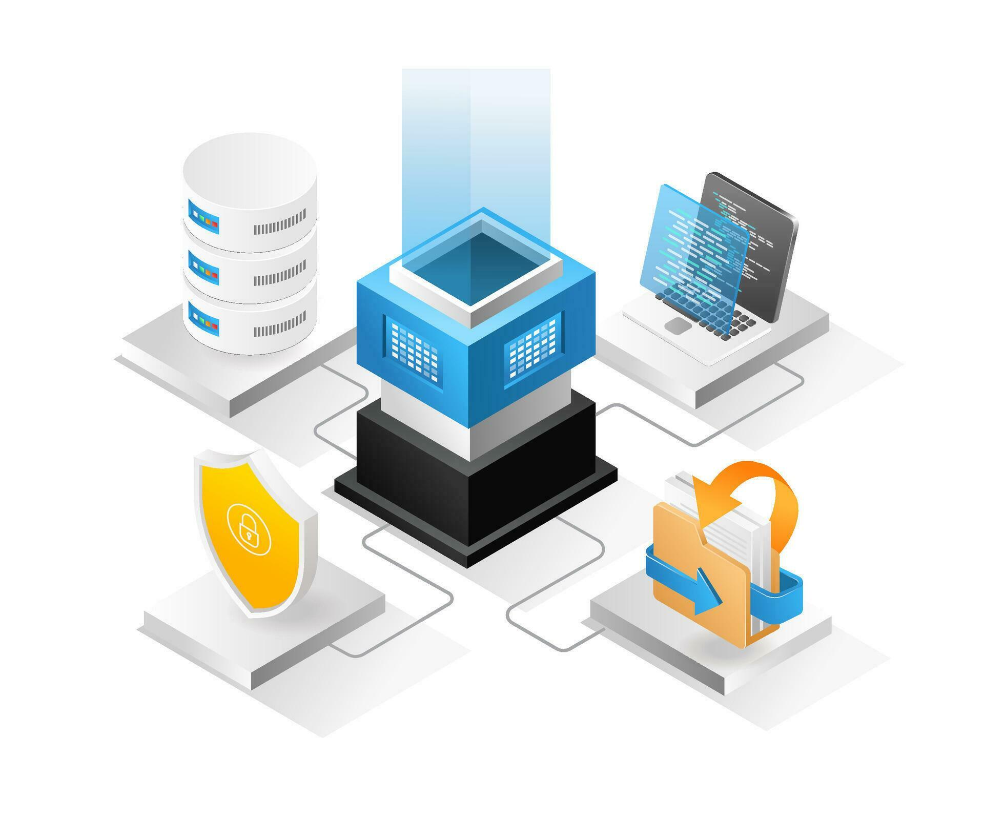 Web developer team data security 27570737 Vector Art at Vecteezy