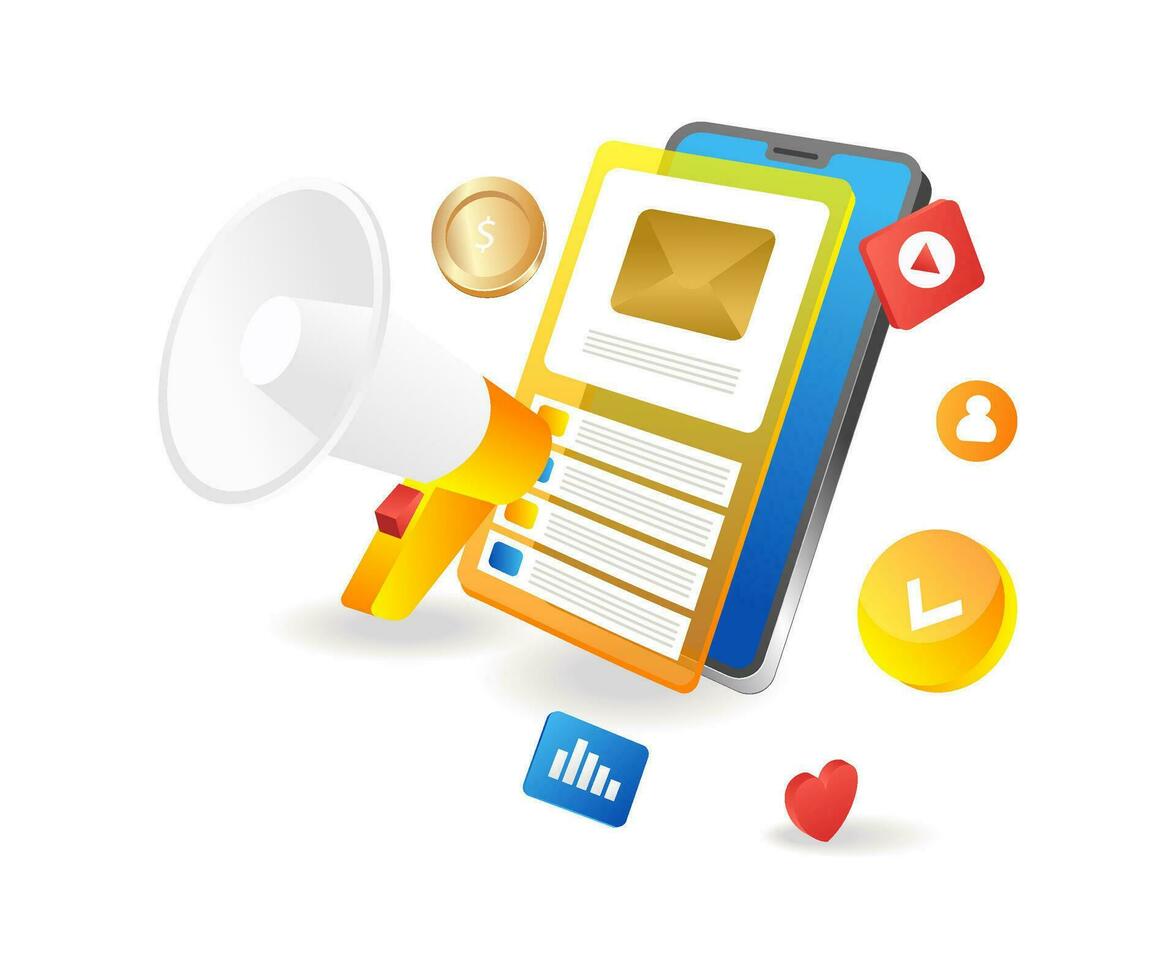 Digital email marketing strategy campaign vector