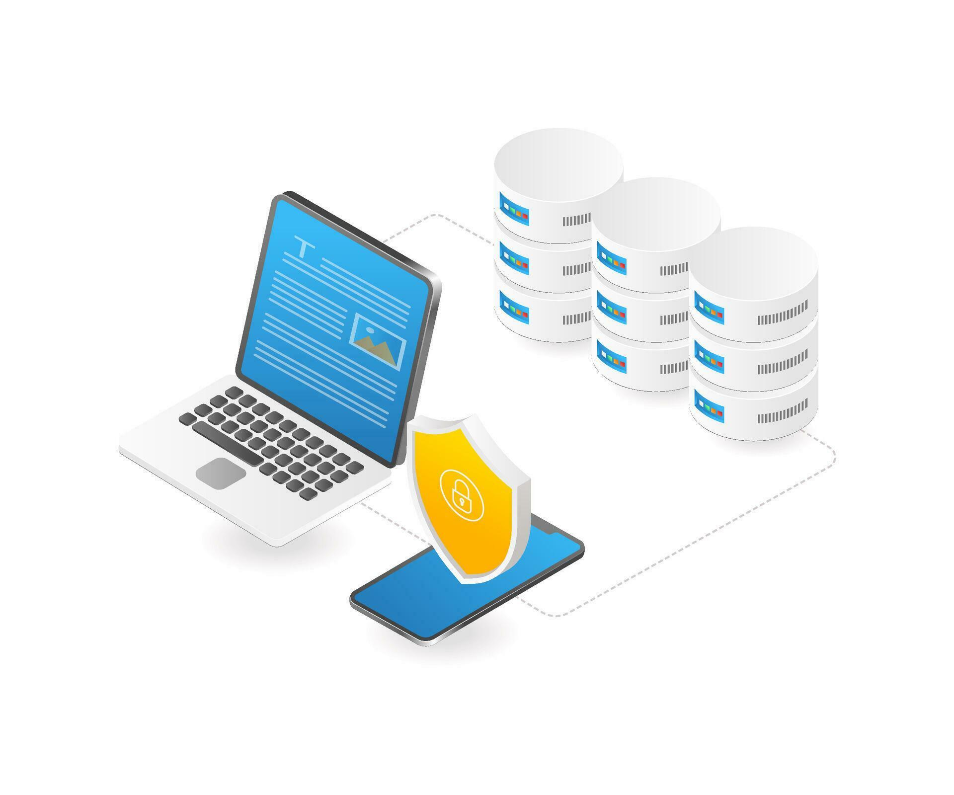 Web application security server database 27570744 Vector Art at Vecteezy