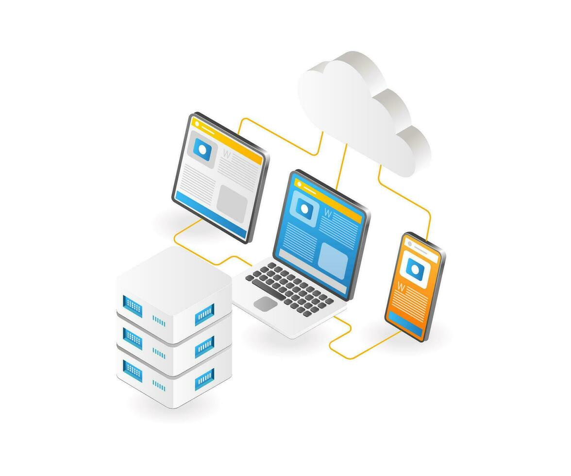 prueba web aplicaciones en múltiple dispositivos vector