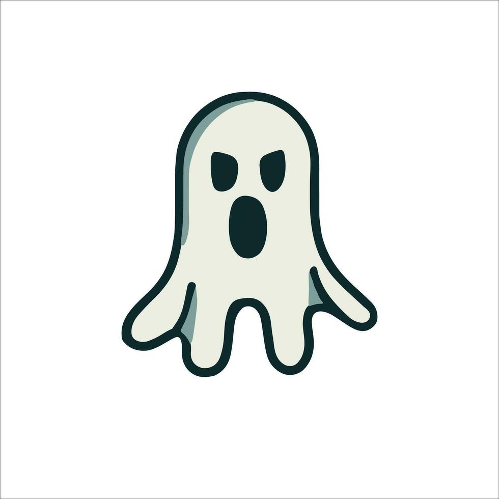 Embrace the spirit of Halloween with this whimsical illustration of a spooky ghost in charming cartoon style, ready to add a playful scare. vector