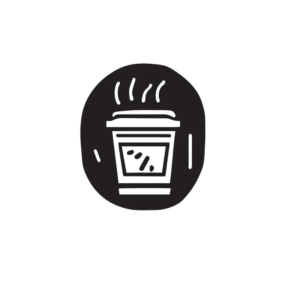 Embrace on-the-go style with this captivating black and white simple to-go cup logo. A symbol of convenience and modernity. Vector illustration.