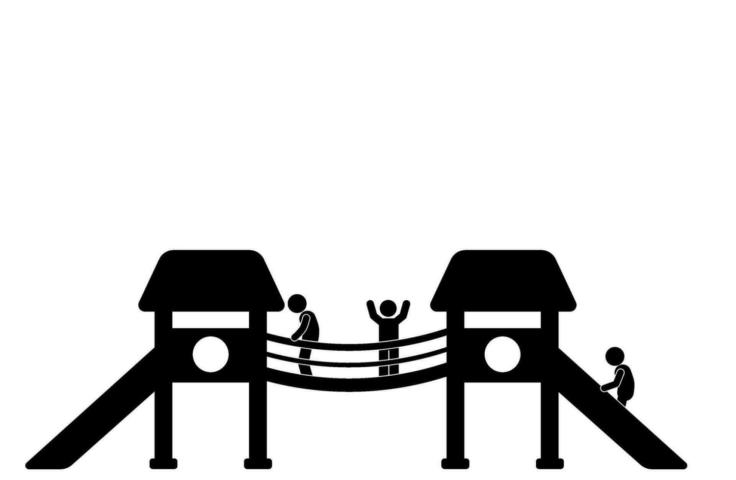 Vector Illustration of Children Playing at an Outdoor Playground