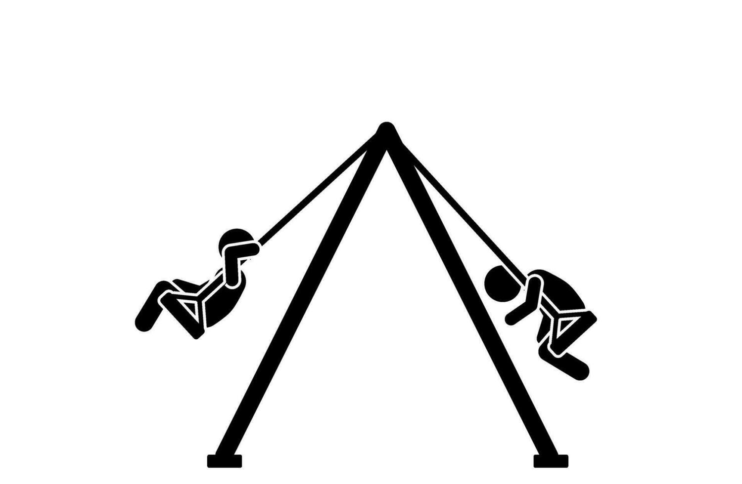 Vector Illustration of Children Playing at an Outdoor Playground