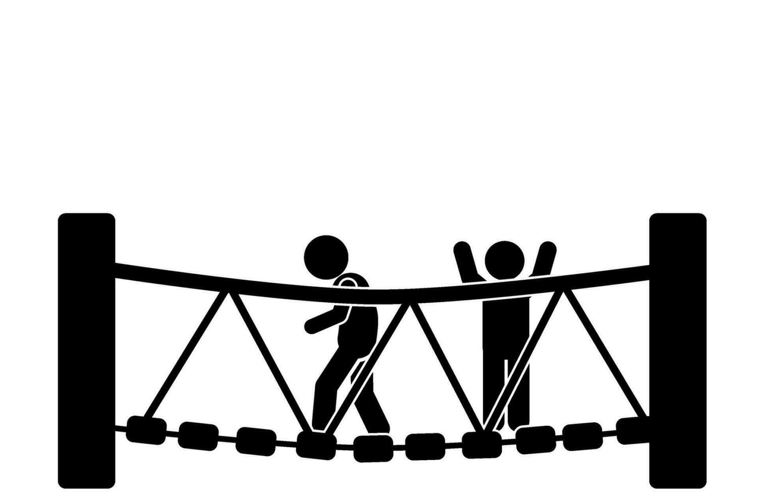Vector Illustration of Children Playing at an Outdoor Playground