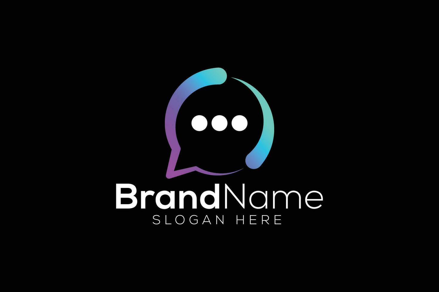 Trendy and Professional chat bubble and Chatting logo design vector template