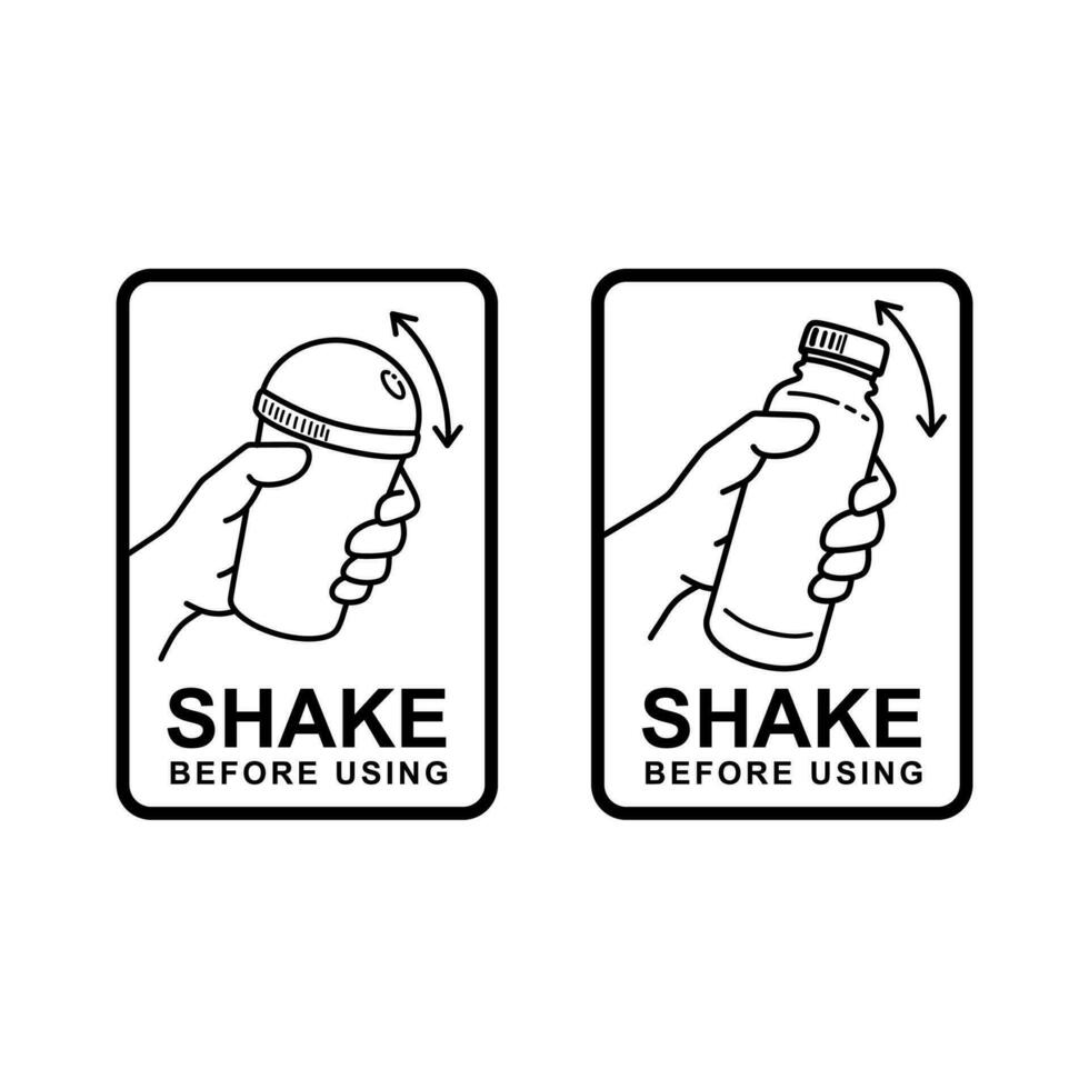 Shake well before using icon vector on white background.