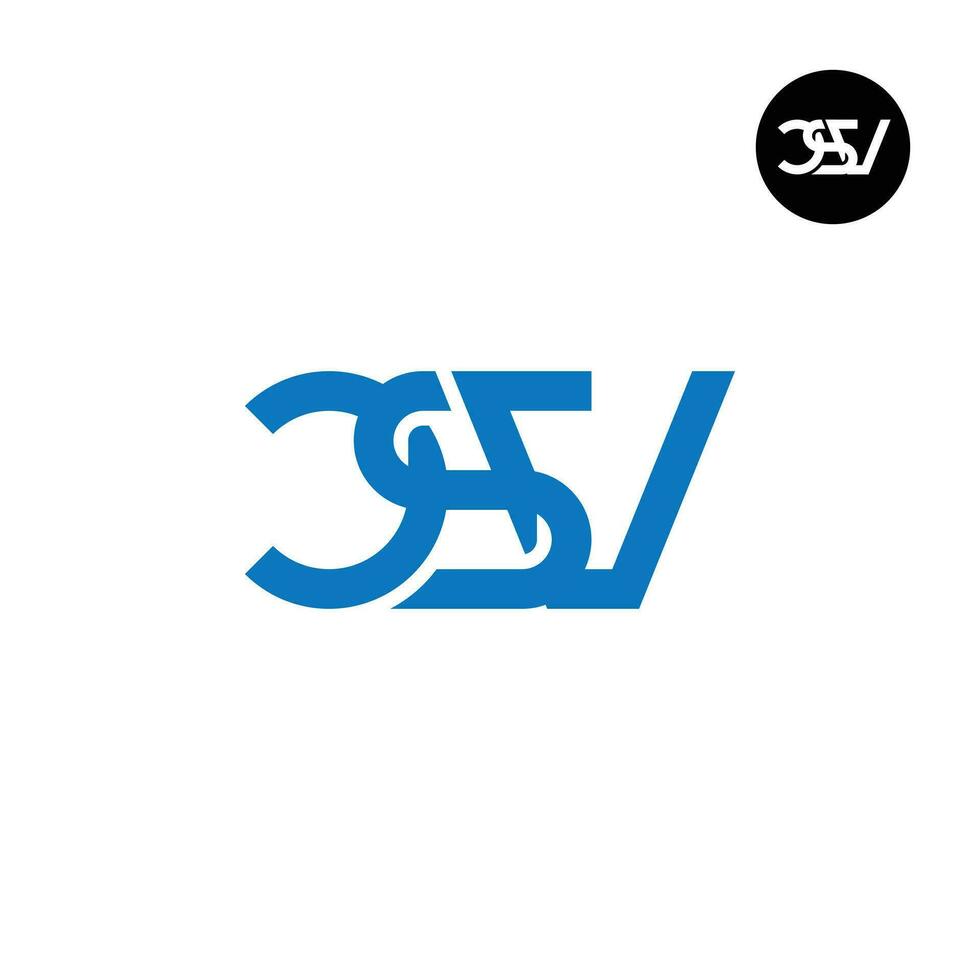 letra csv monograma logo diseño vector