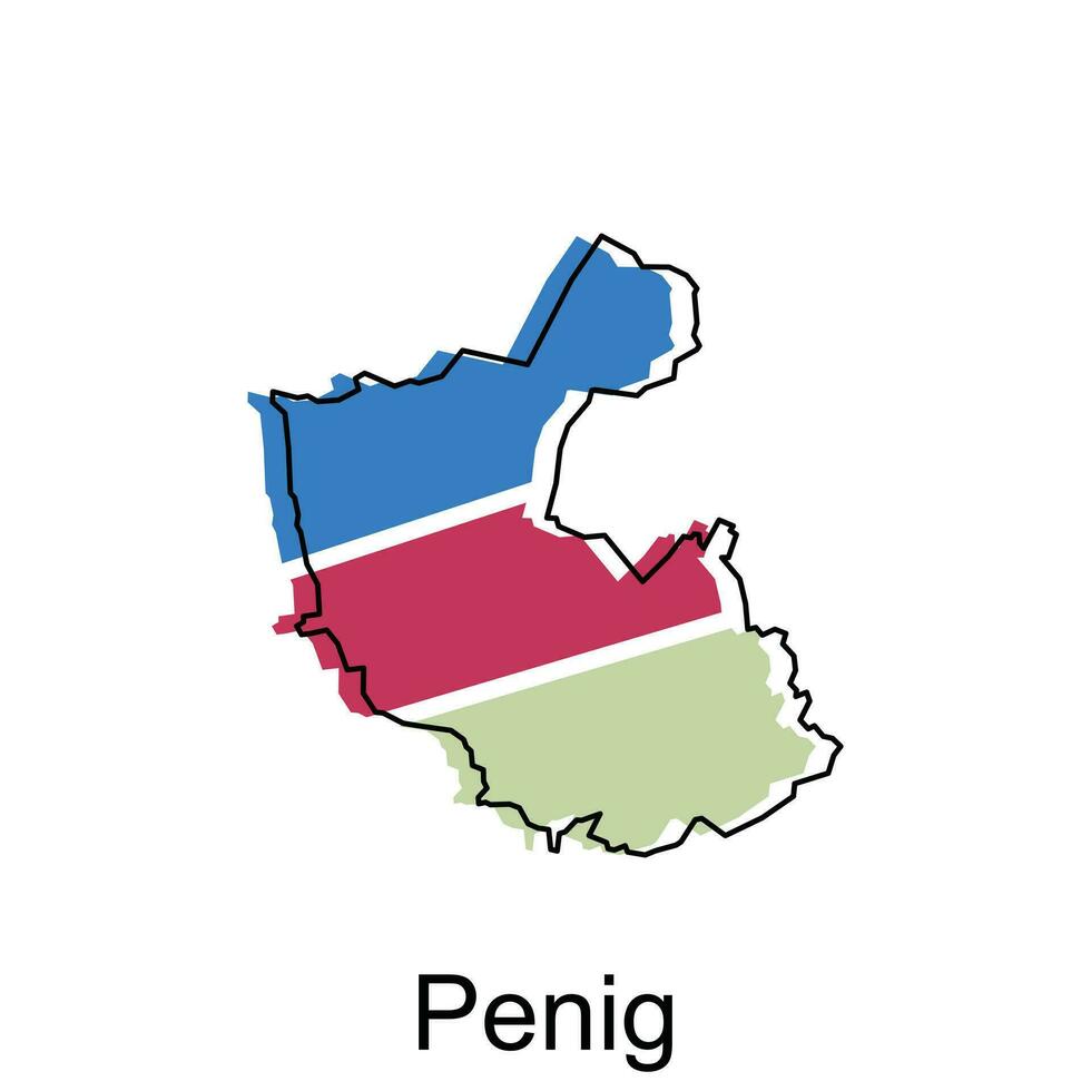 map of Penig City. vector map of the German Country. Vector illustration design template