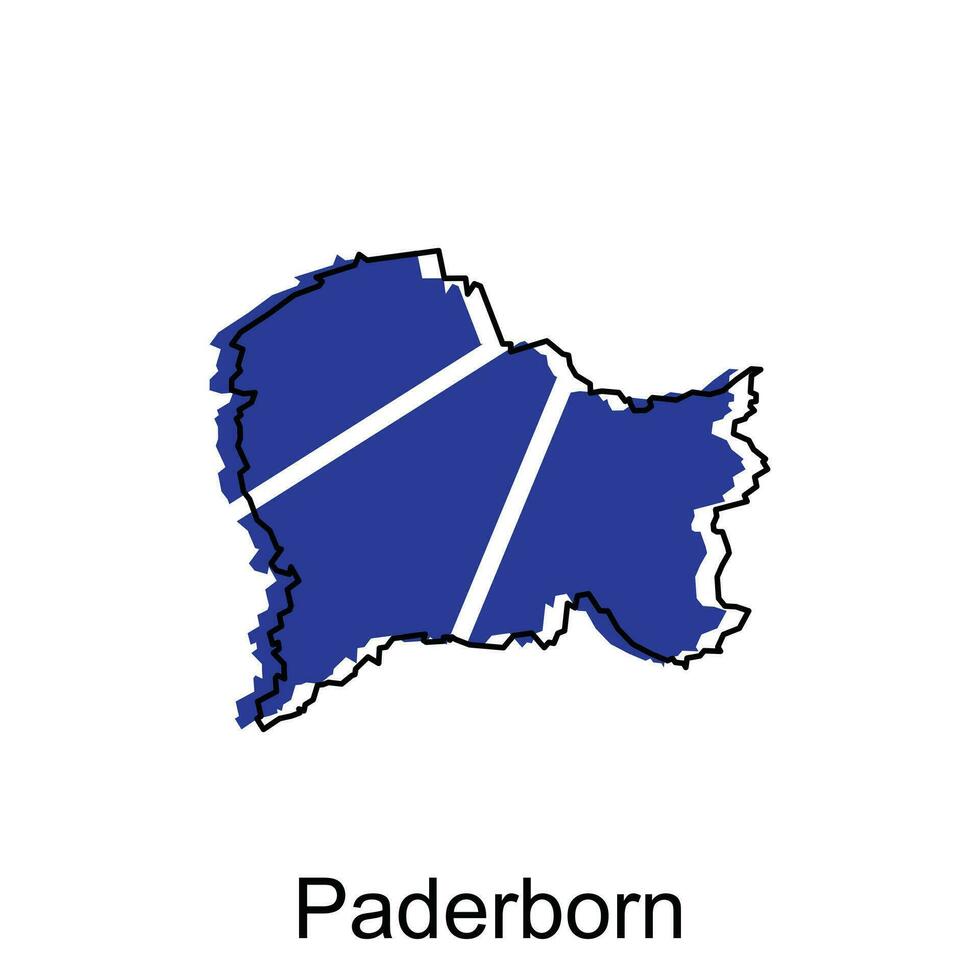 mapa de paderborn ciudad. vector mapa de el alemán país. vector ilustración diseño modelo