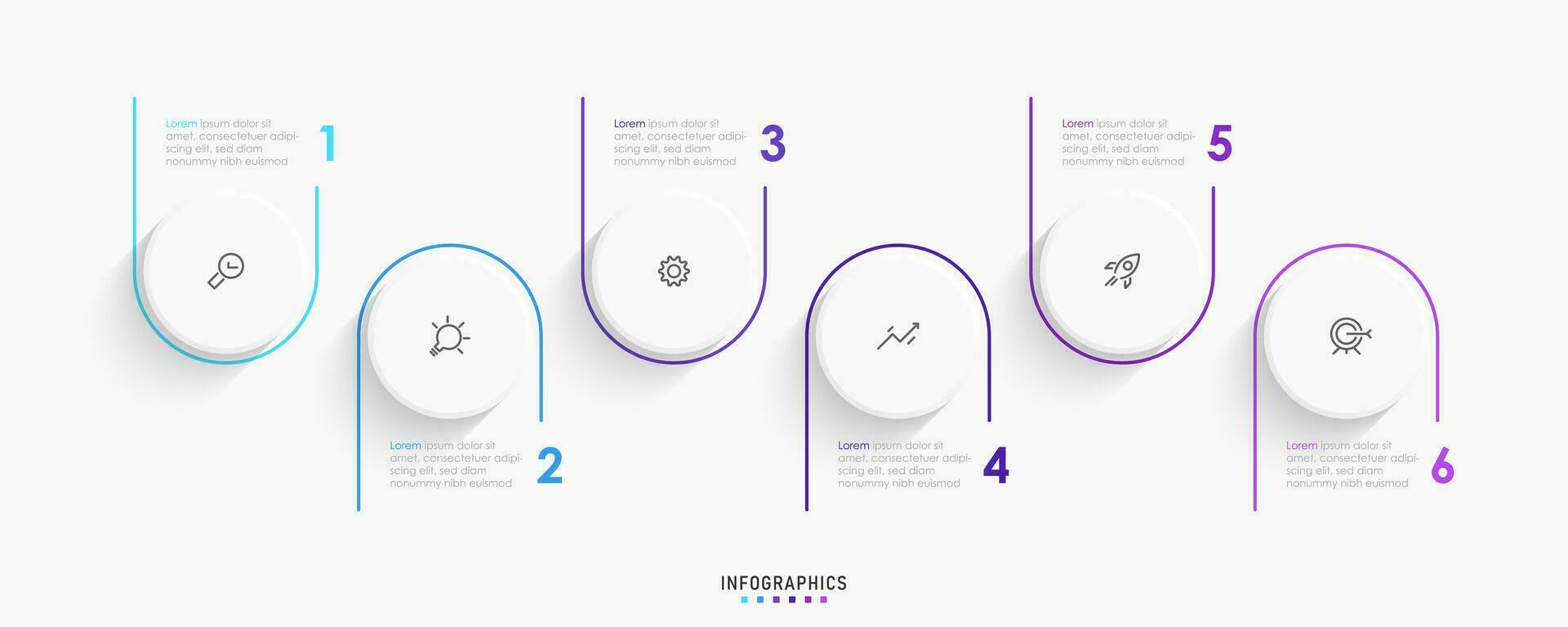 Vector Infographic label design template with icons and 6 options or steps. Can be used for process diagram, presentations, workflow layout, banner, flow chart, info graph.