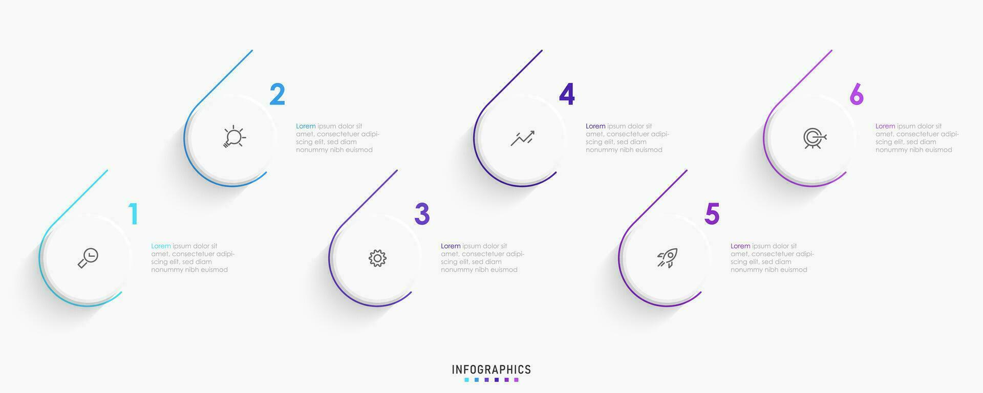 Vector Infographic label design template with icons and 6 options or steps. Can be used for process diagram, presentations, workflow layout, banner, flow chart, info graph.